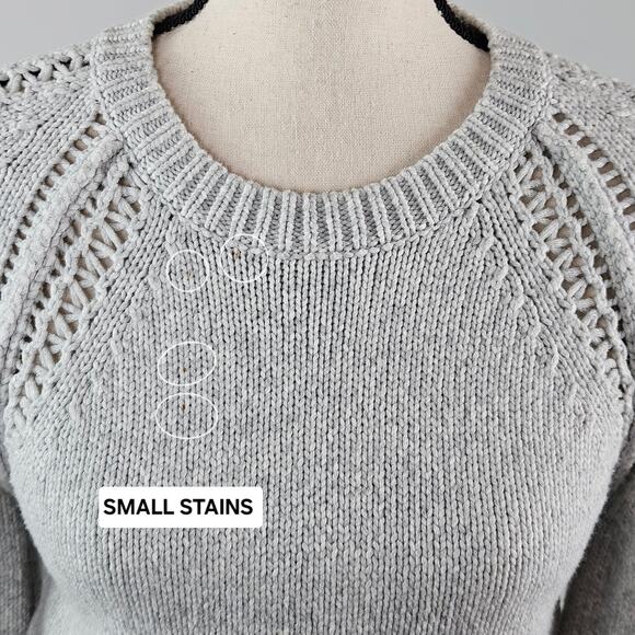 3.1 Phillip Lim Women's Gray Knit 3/4 Sleeve Sweater | Small | FLAWS - Picture 4 of 16